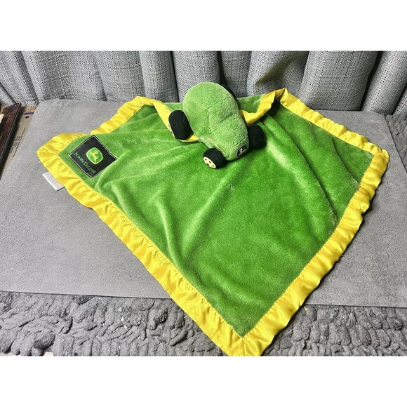 Scene Weaver John Deere JD Tractor Lovey Green Security Blanket Plush Toy 16 In - Picture 1 of 10